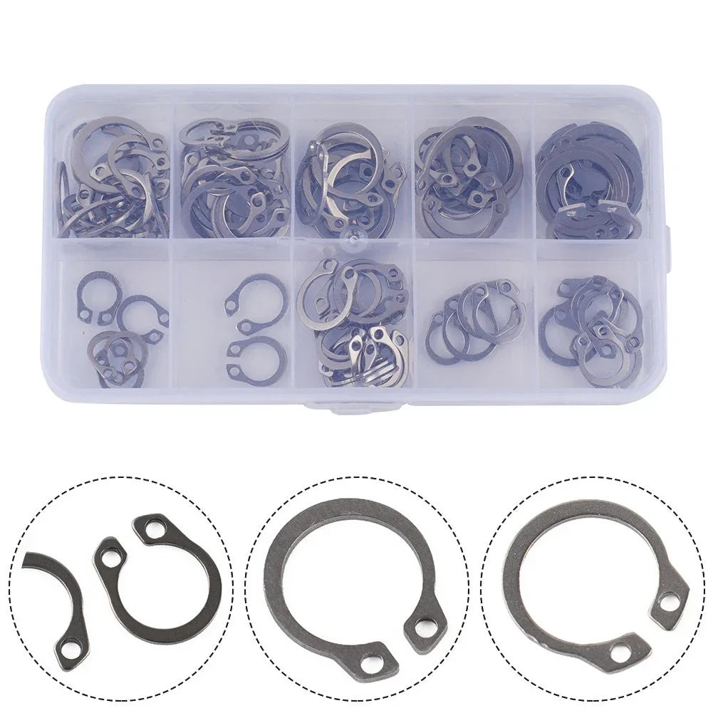 100pcs External Circlips Retaining Ring 8mm-18mm for Universal