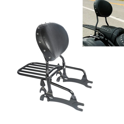 Sissy Bar & Backrest Pad Luggage Rack for Indian Chief Classic Dark Horse (16-18)
