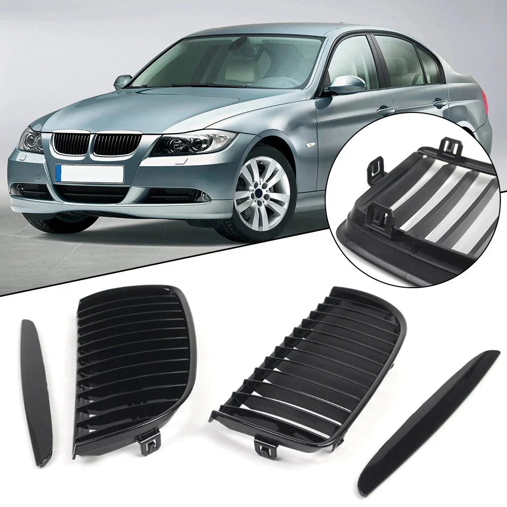Gloss Black Front Grille for BMW 3 Series E90 E91 (2005–2008)