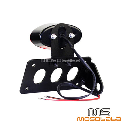 3/4" Axles Custom License Plate Bracket Integrated Brake Tail Light for Harley