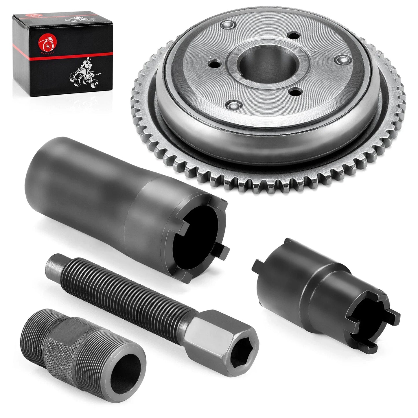 Magneto Flywheel Puller Tool + Starter Clutch for GY6 Scooter (2006–2016)