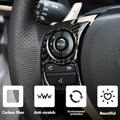 Carbon Fiber Steering Wheel Button Trims for 2014-2017 Lexus IS250 IS300 IS350