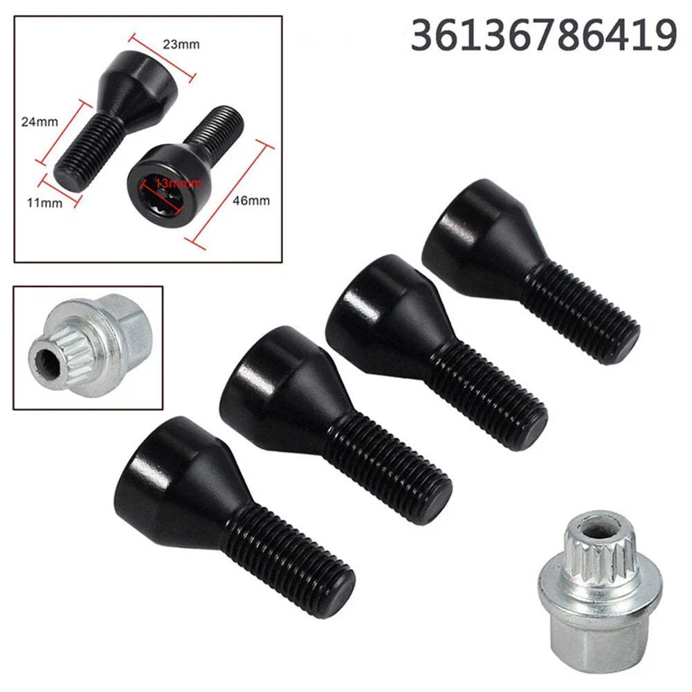 Wheel Lock Set  Lug Bolts for BMW 1 3 5 6 Series M3 M5 M6 Z3 (1998-2023)