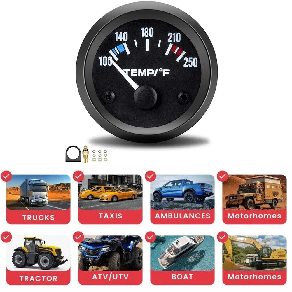12V 2 Inch 52MM Water Temperature Gauge for Vehicle Use