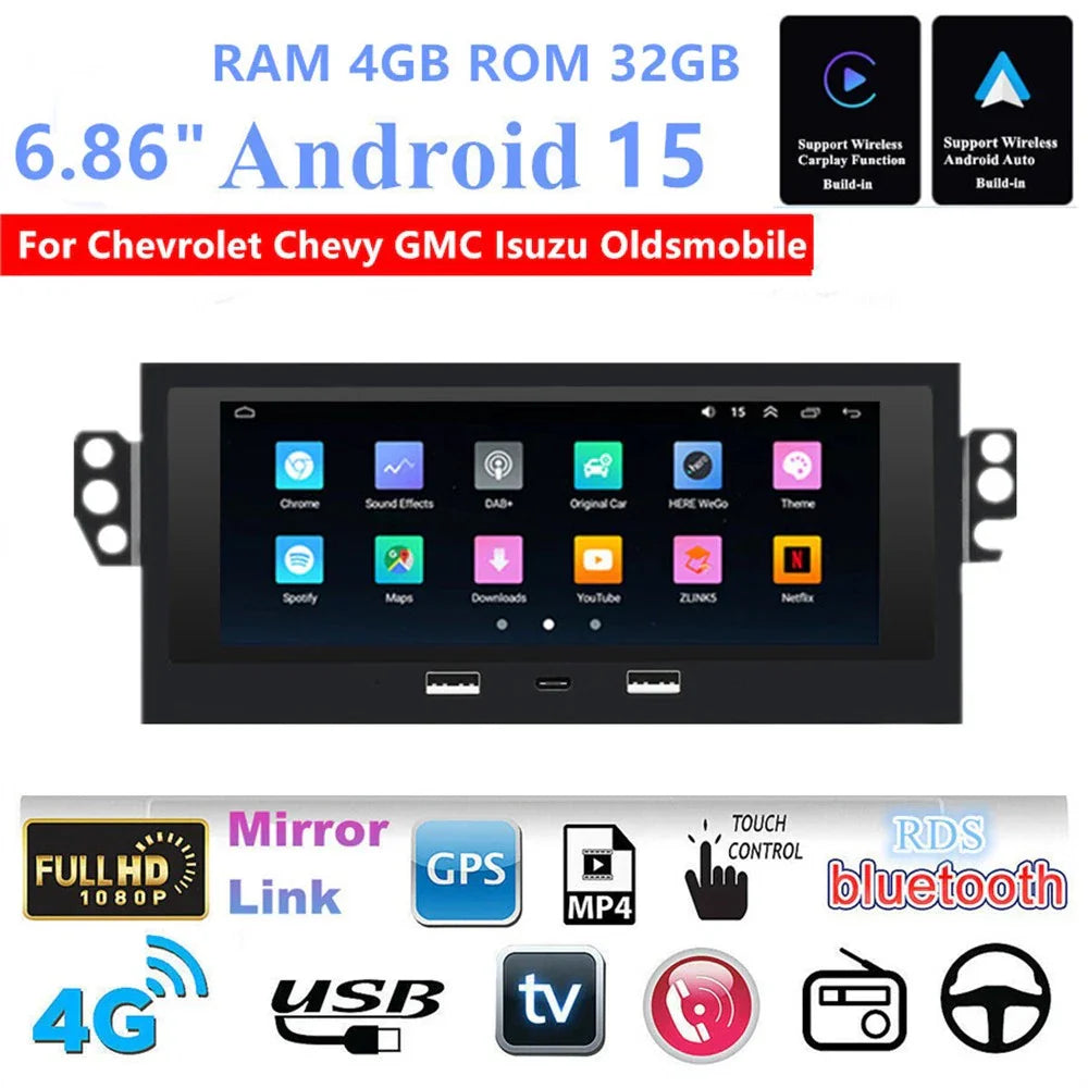 6.86'' Car Stereo GPS Navigation for Chevrolet Camaro, Lumina, Malibu, Impala