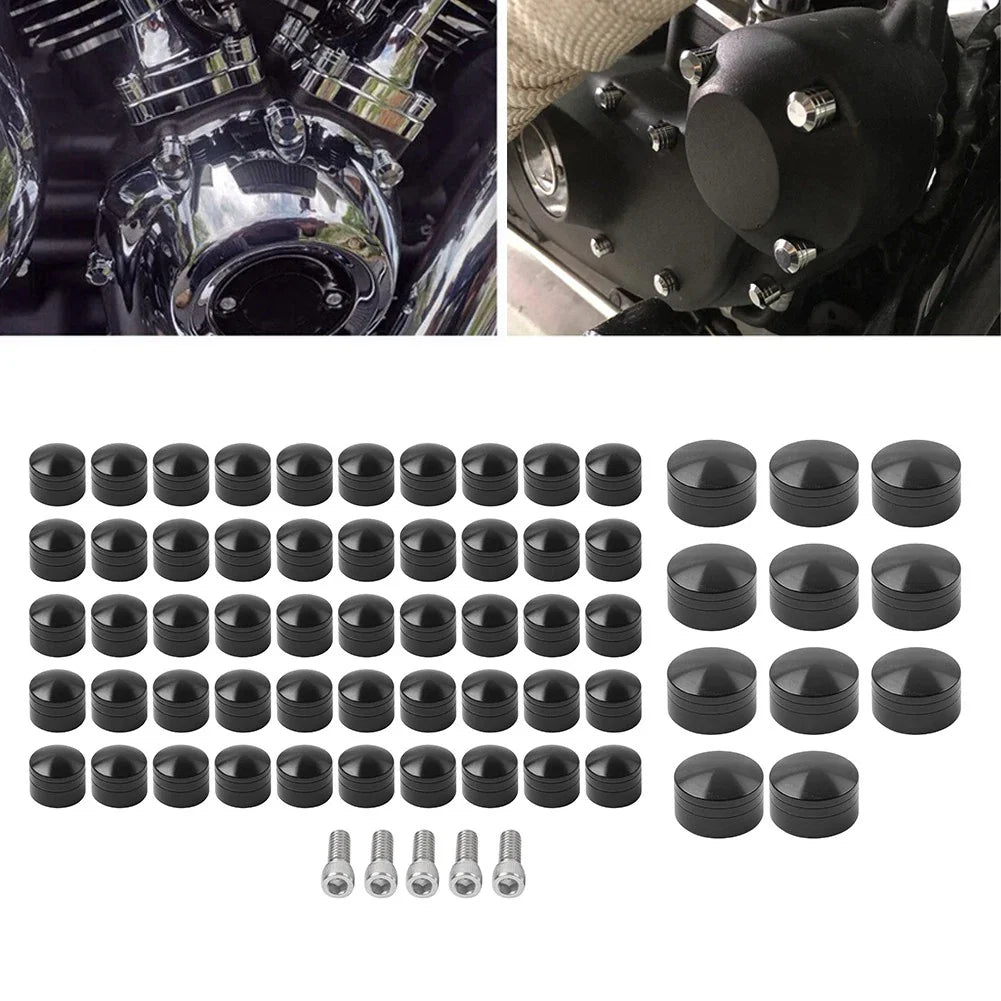 Engine Topper Bolt Black Screw Cap for Harley Twin Cam Softail Fat Boy (07-17)