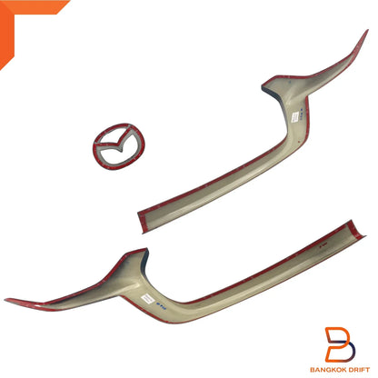 Matte Black Front Lower Grille Trim & Emblem Cover for Mazda BT-50 (2020-2024)