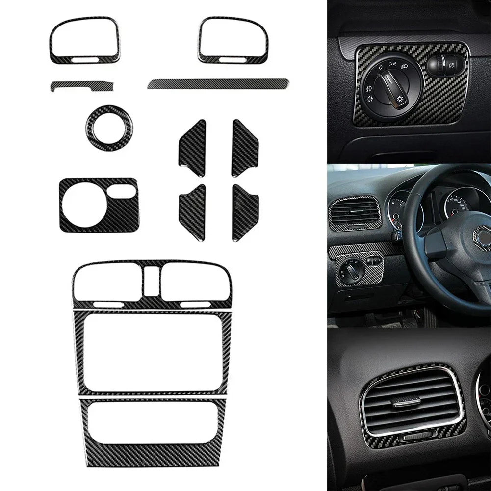 Interior Carbon Fiber Trim 13 Pieces for Golf 6 MK6 (2008–2012)