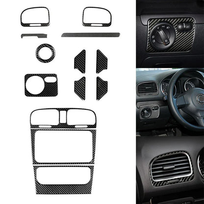 Interior Carbon Fiber Trim 13 Pieces for Golf 6 MK6 (2008–2012)