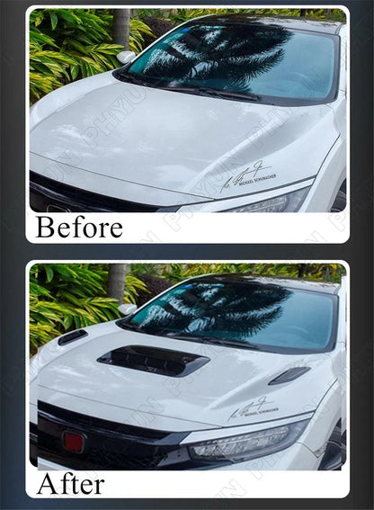 Carbon Fiber Look Air Flow Intake Hood Scoop Vent Cover for AU Car