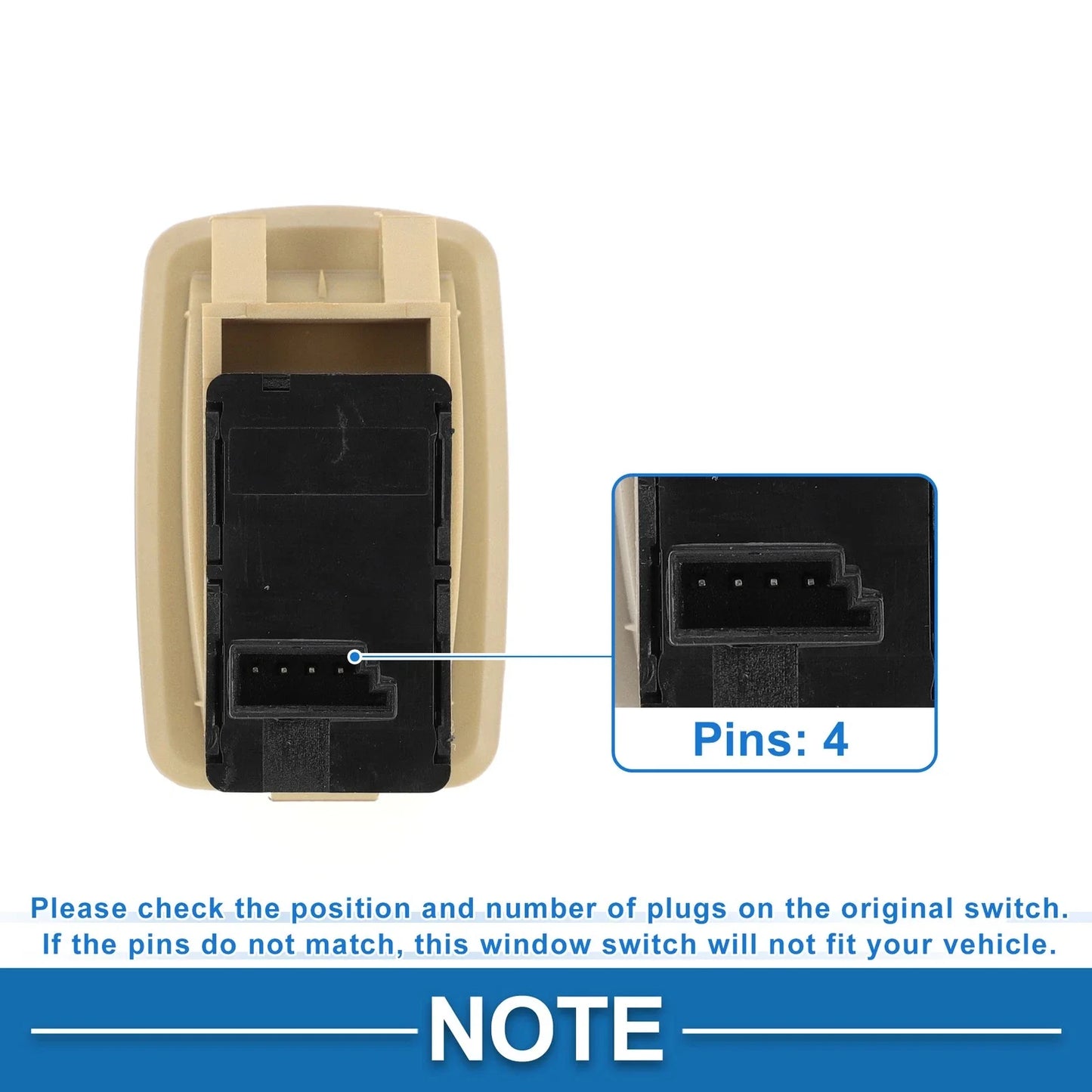 Power Window Switch 2.5L L6 Gas for BMW 525i (2004 - 2005)