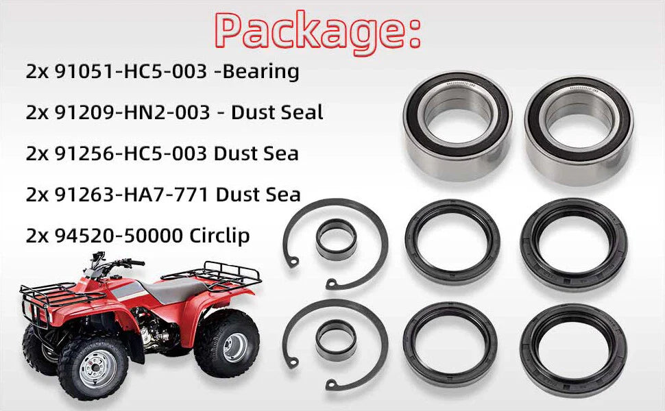 Front Wheel Bearing Seal Kit for Honda Rancher 350 4x4 (2000–2006)