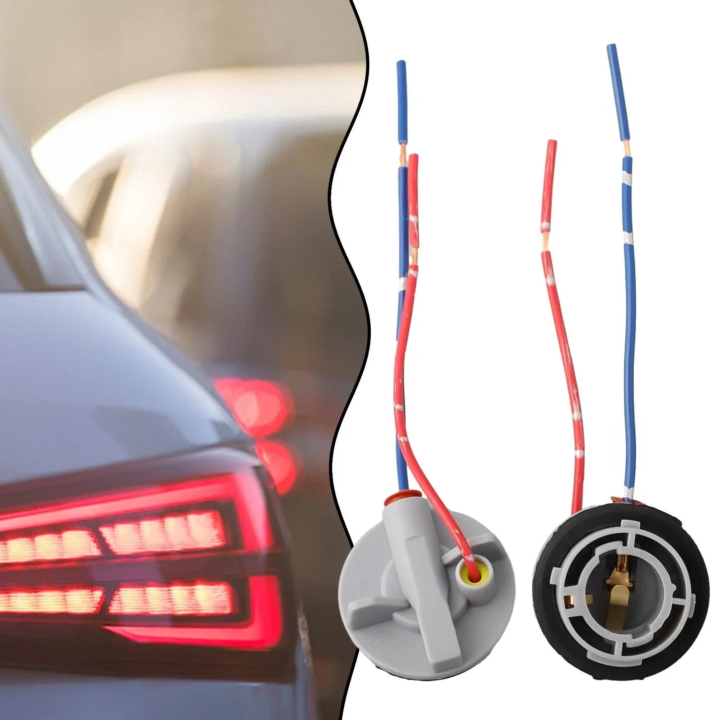 2 x Bulb Holder Connector for Indicator Stop Tail Brake Light BA15S 1156