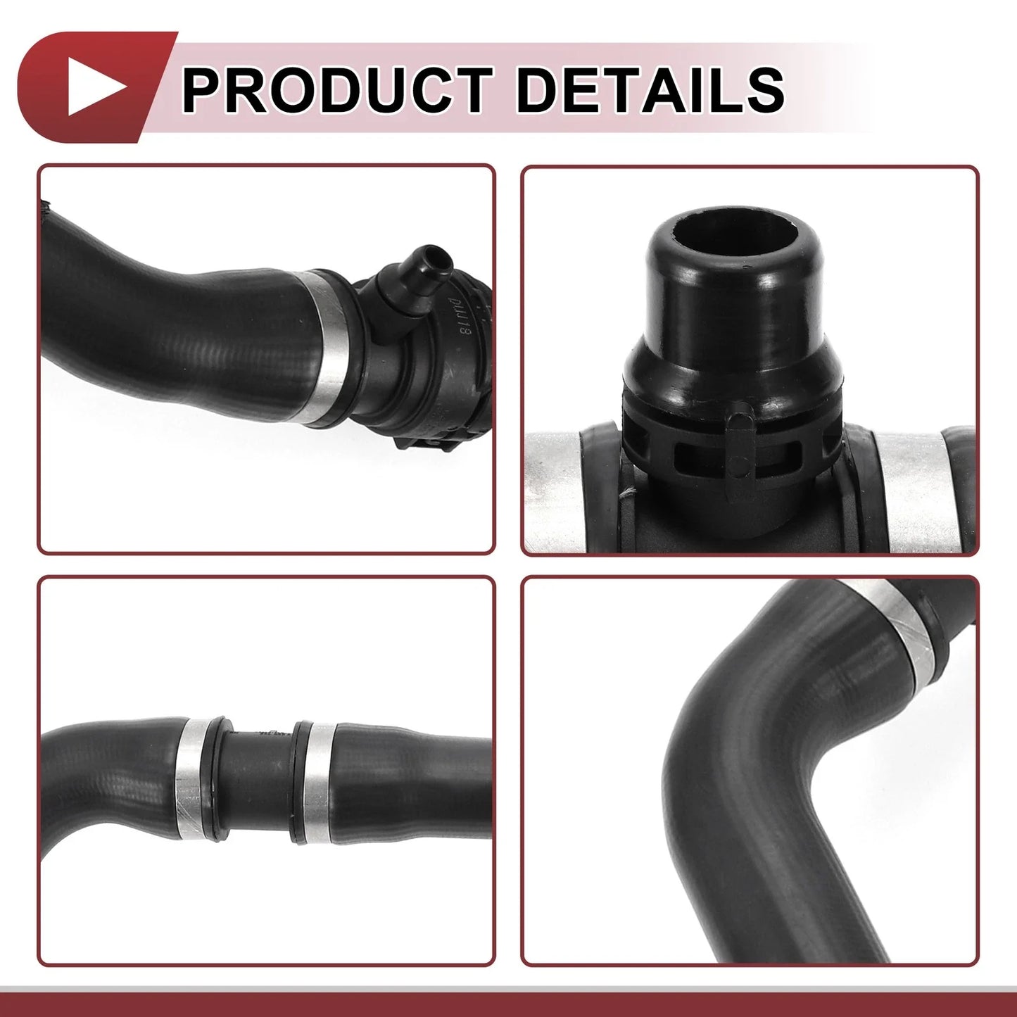 Radiator Coolant Hose for BMW 230i 320i 330i 430i Rubber Black