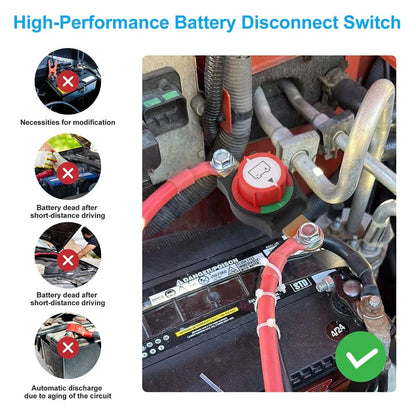 12-48V Heavy Duty Side Post Battery Disconnect Switch for Car Boat