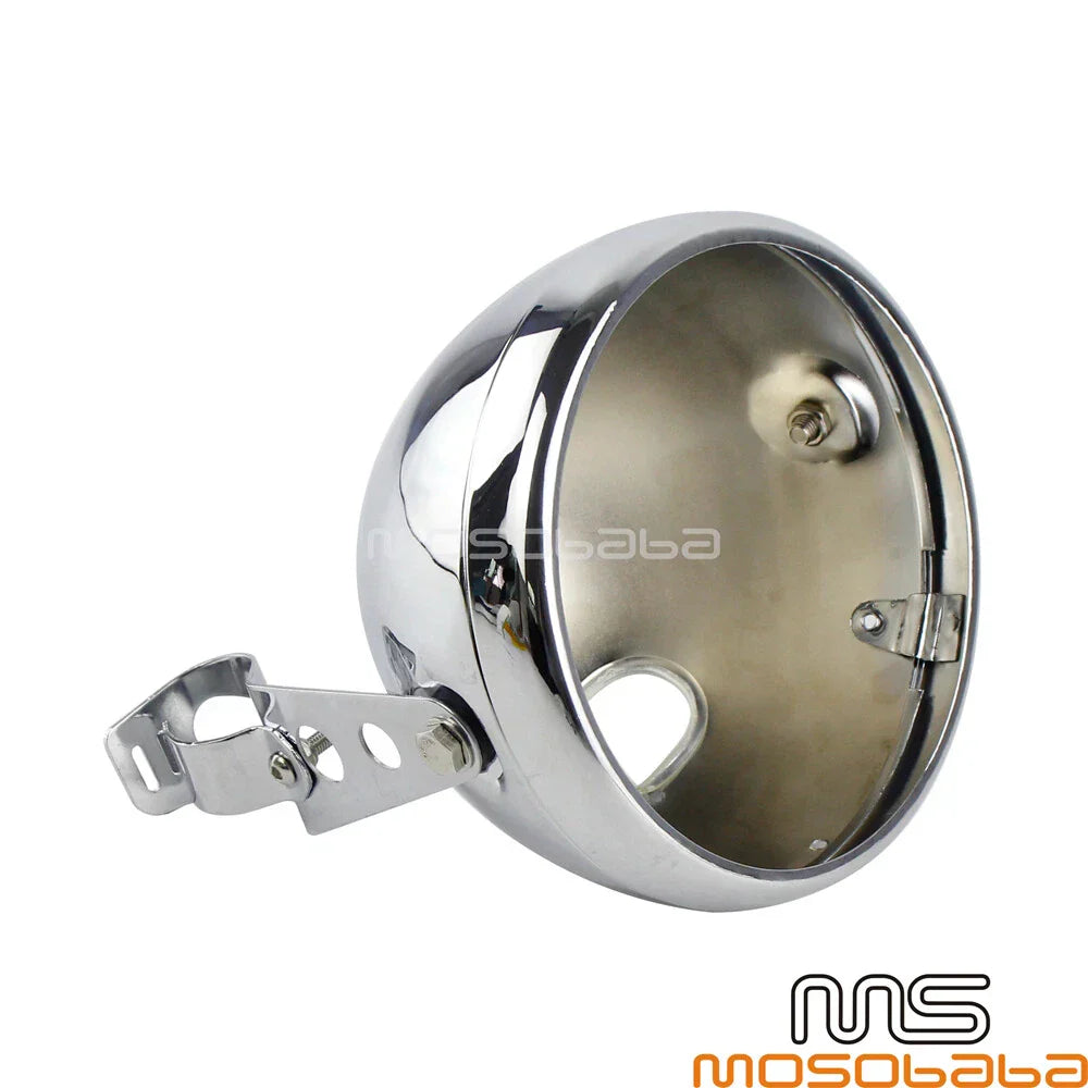 7" Chrome Round Headlight Bucket Mounting Housing for Harley Honda