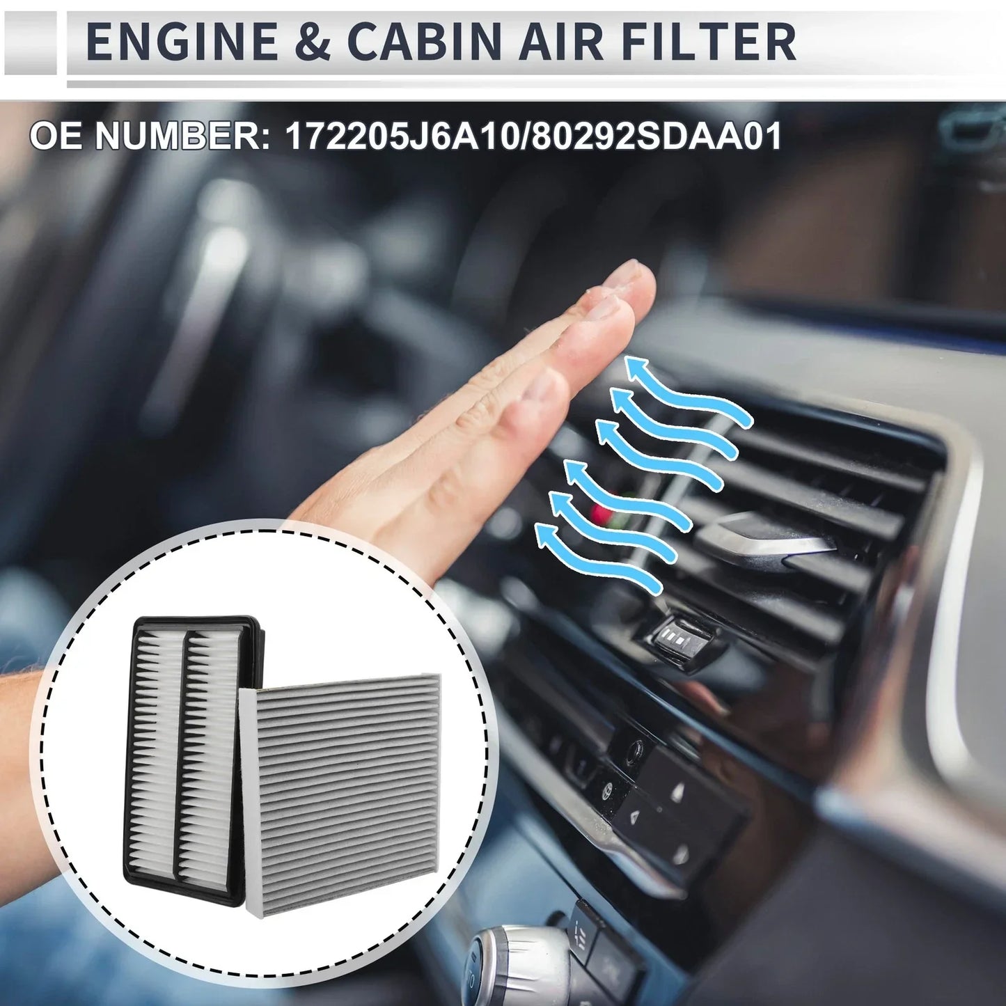 Engine Cabin Air Filter Combo for Honda Pilot 3.5L (2016-2019)