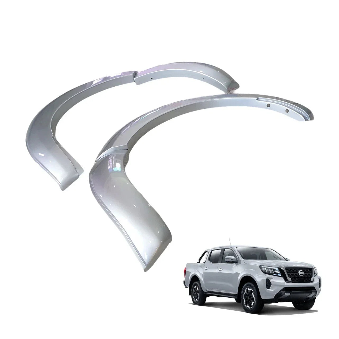 Front Silver K23 Fender Flares for Nissan Navara (2021-2022)