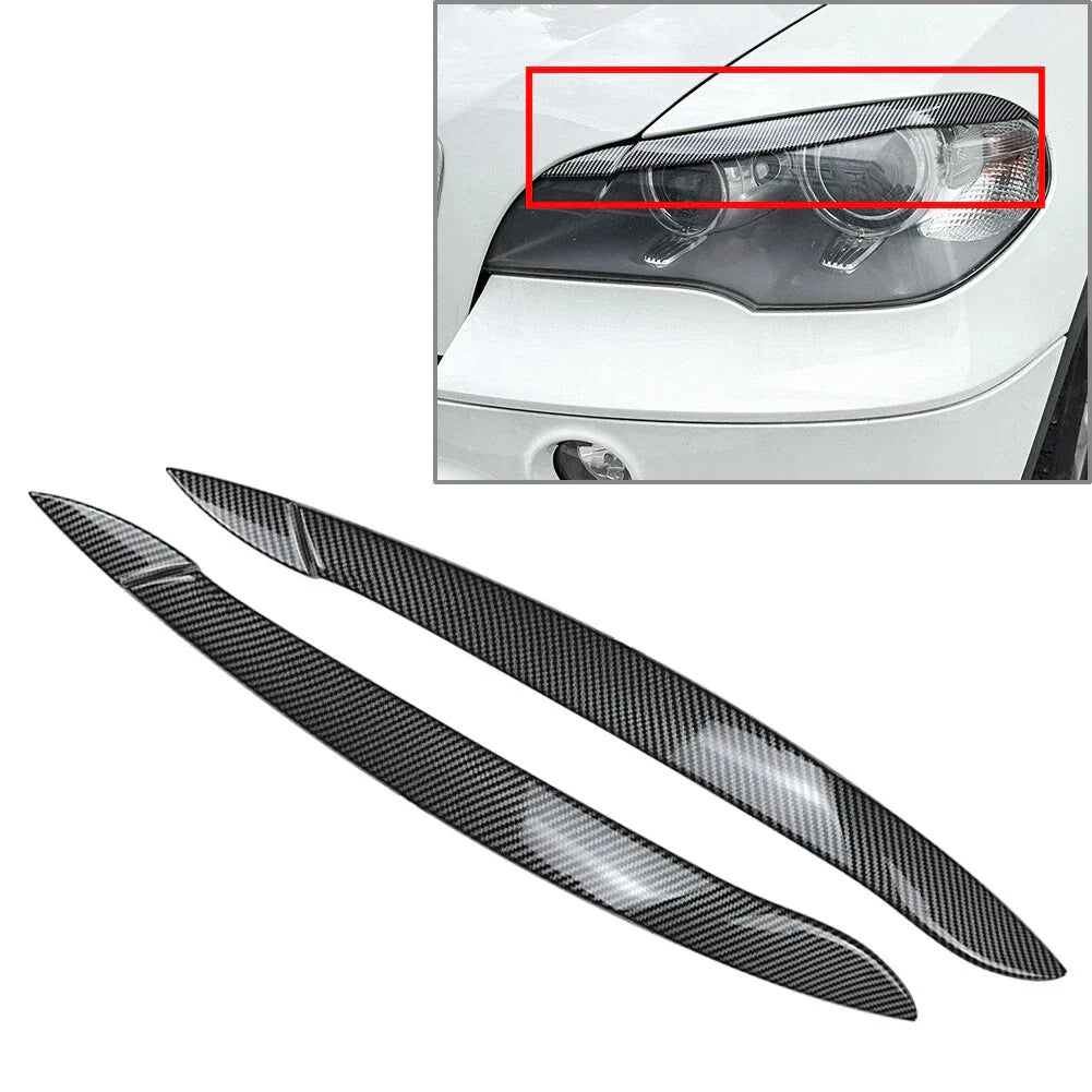 Carbon Fiber Headlight Eyelid Covers for BMW X5 E70 (2008-2013)