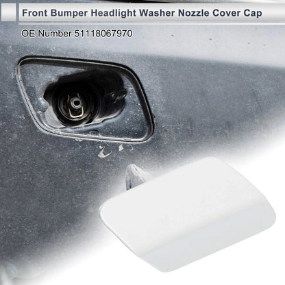 Front Right Side Bumper Headlight Washer Nozzle Cover Cap for BMW 320i White