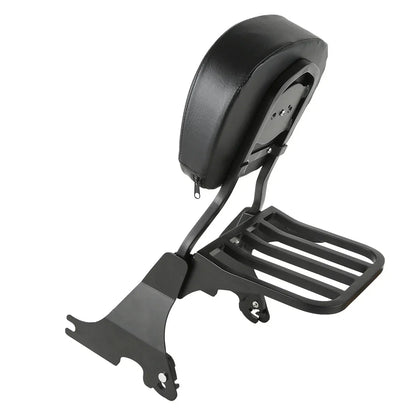 Chrome/Black Backrest Sissy Bar Luggage Rack for Harley Sportster (2004-2022)