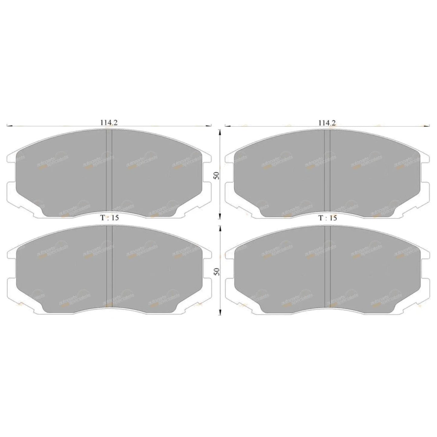Front Disc Brake Pad Set for Mitsubishi Lancer CC CE 1.5L 4G15 (1992-2003)
