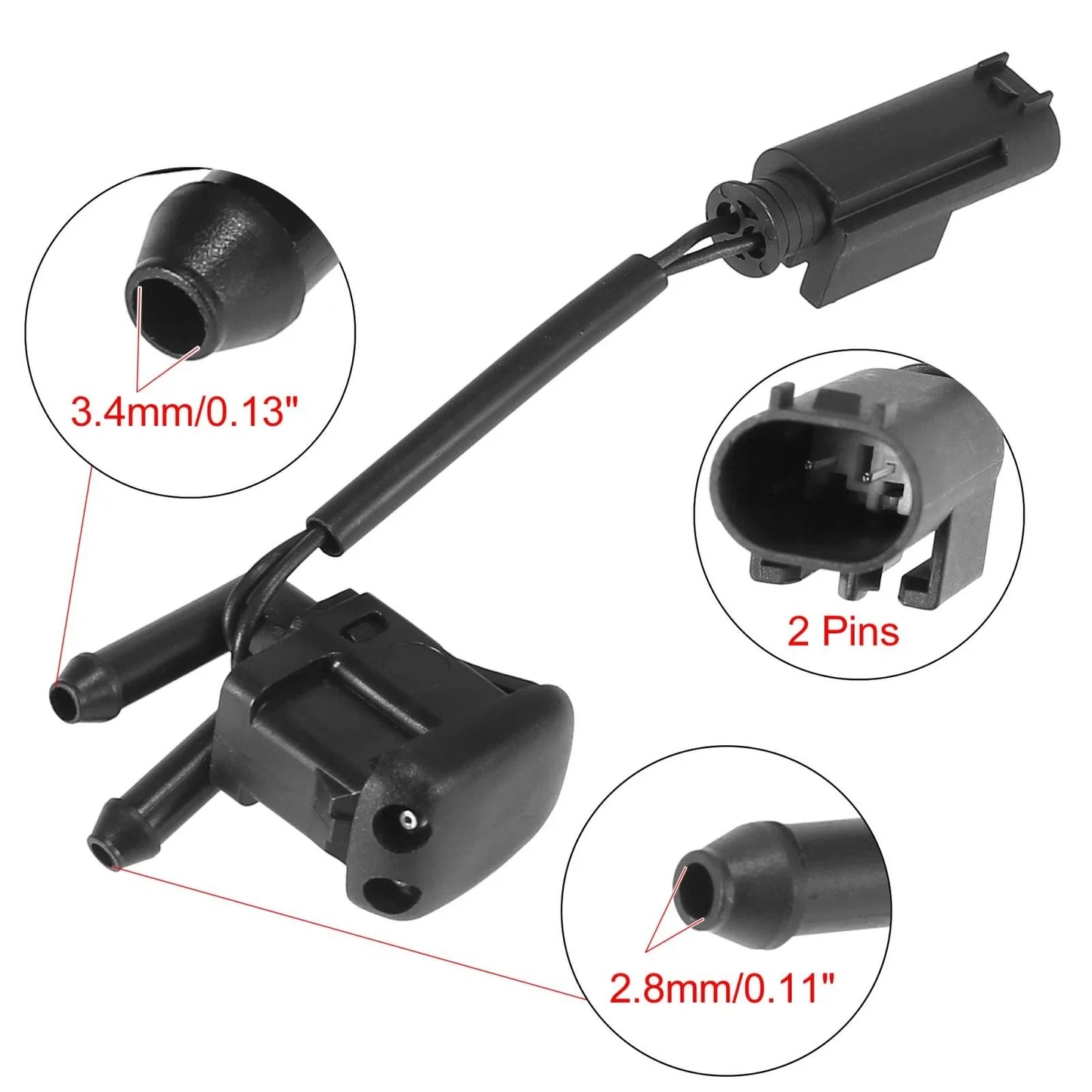 Windshield Washer Nozzles with Heating for BMW 5 E39 (1997-2003)