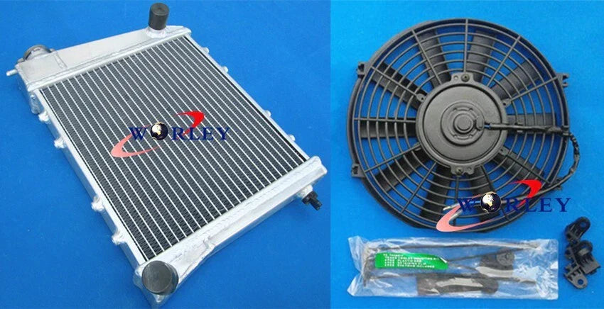 Aluminum Radiator + Fan for Austin Rover Mini Cooper Morris Models (1967-1991)