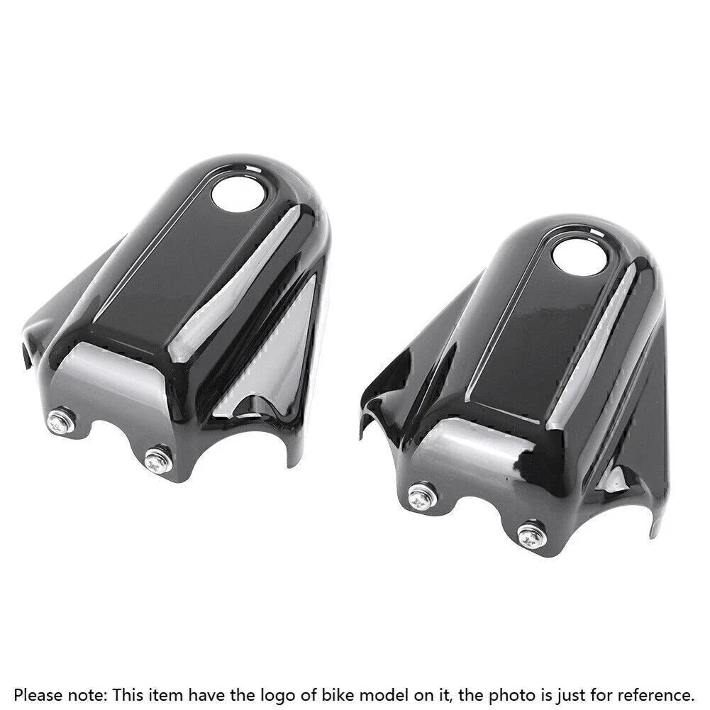Rear Axle Cover Caps for Harley Softail (2008-2017) Black/Chrome