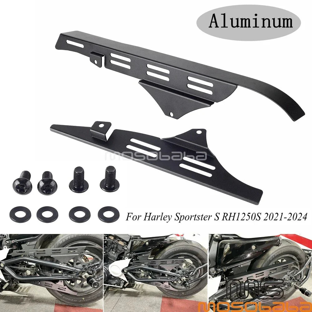 Black Aluminum Belt Guard Cover for Harley Sportster S RH1250S (2021-2024)