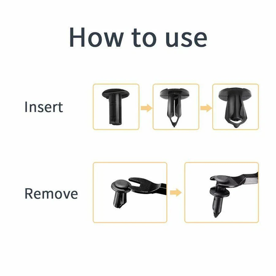 100 Pcs 8mm ATV UTV Fairing Body Trim Panel Fastener Clips