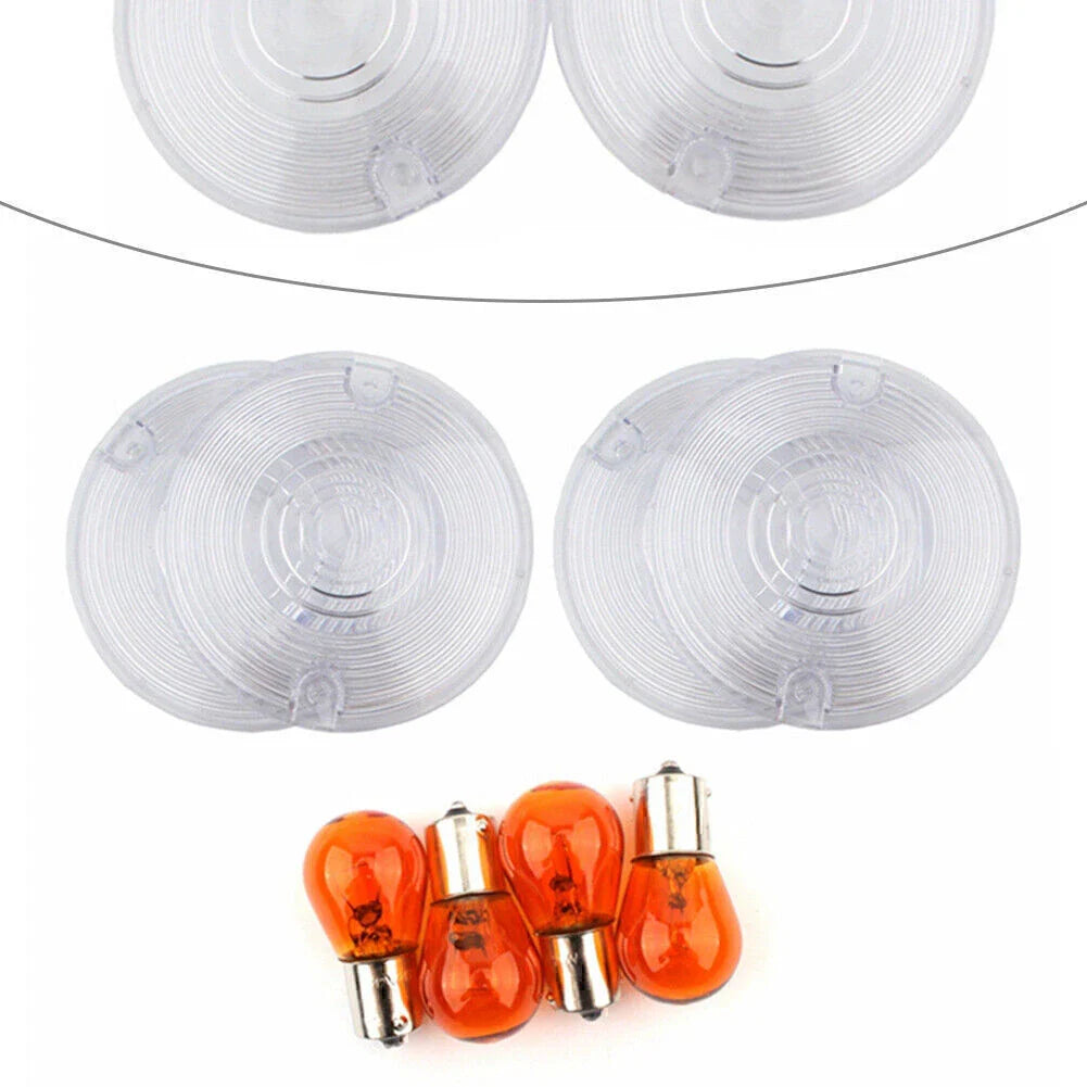 Clear Front Rear Turn Signal Lens Covers for Harley Glide (2014-2023)