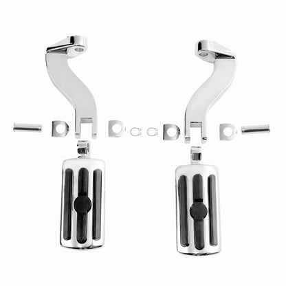 Chrome Passenger Footpeg Pegs Bracket Mount for Harley Touring (1993-2025)