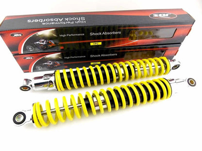 400mm Yellow/Chrome Rear Shock Absorbers for Suzuki PE175