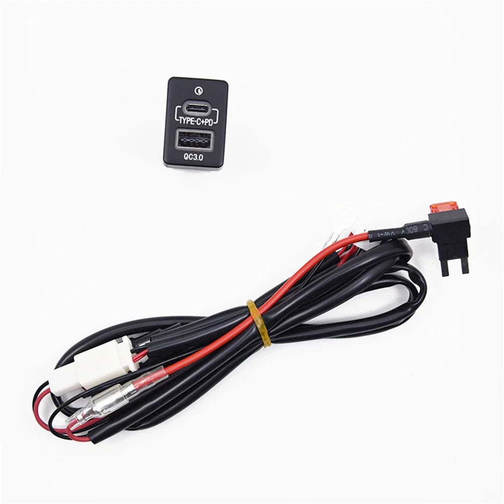 18W Type-C Charger & QC3.0 Fast Charging for Mitsubishi Eclipse Cross, L200, Triton