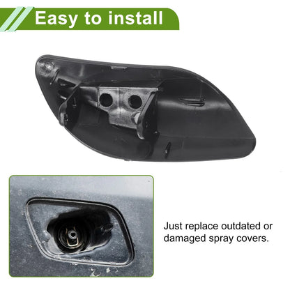 Washer Nozzle Cover Cap for Porsche Cayenne 2008-2010 (2 x Black)