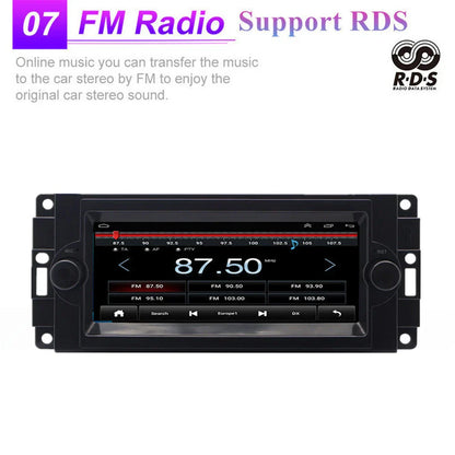 6.8" Android Stereo Radio GPS Navi Head Unit for Jeep Dodge Chrysler (2013-2023)