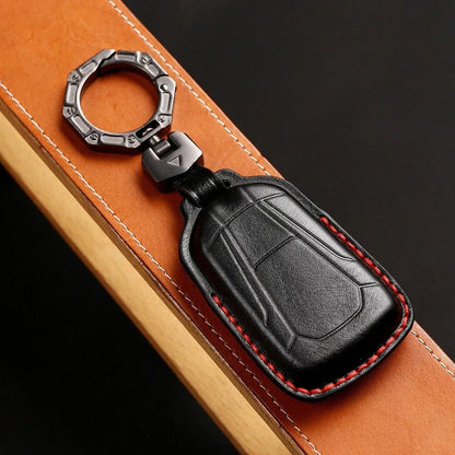 Key Fob Holder / Full Coverage Black Leather for ISUZU D MAX MU-X