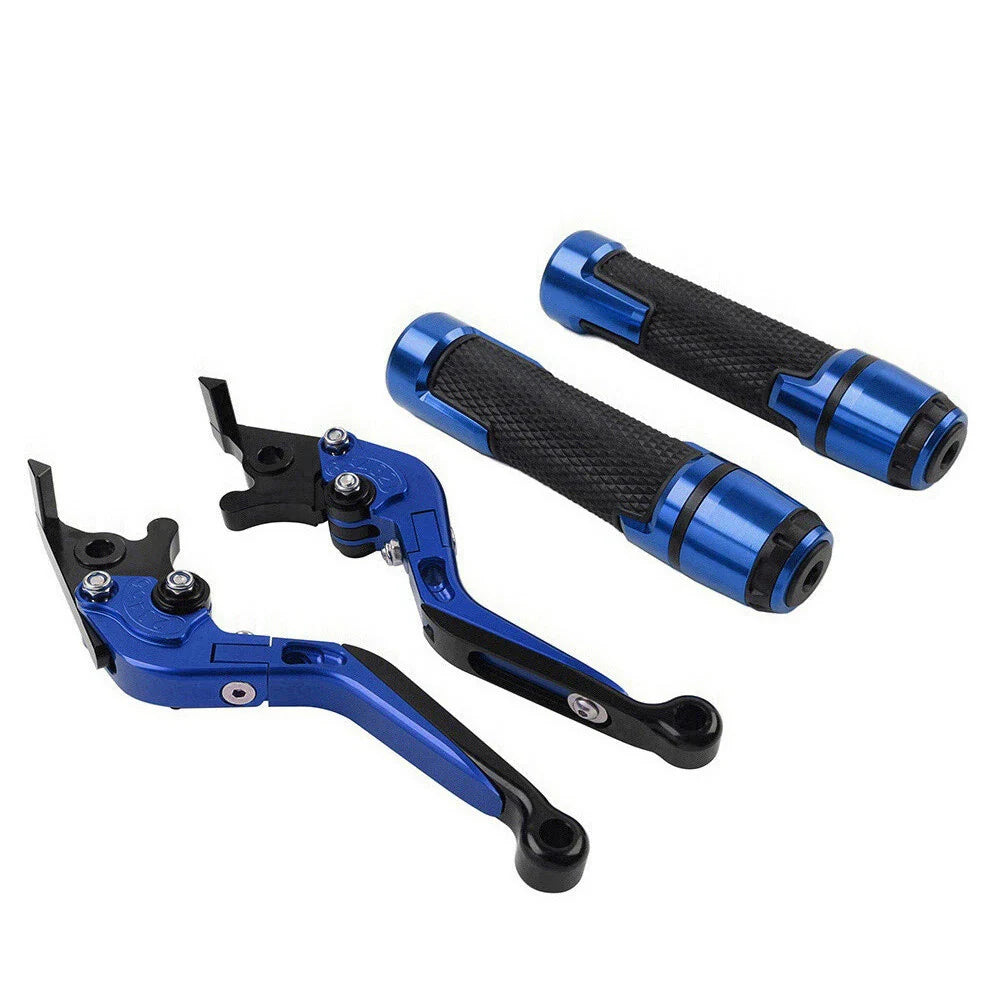 Blue Brake Clutch Lever Handlebar Grip Set for Yamaha FJR XJR 1300 (2001-2023)