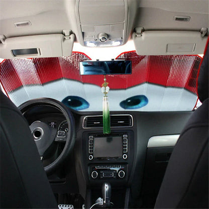 Cartoon Red Big Eyes Aluminium Foil Sun Shade for Car SUV