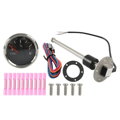 Fuel Water Tank Level Sensor + 52mm Fuel Level Gauge for Marine Boat (0-190ohms)