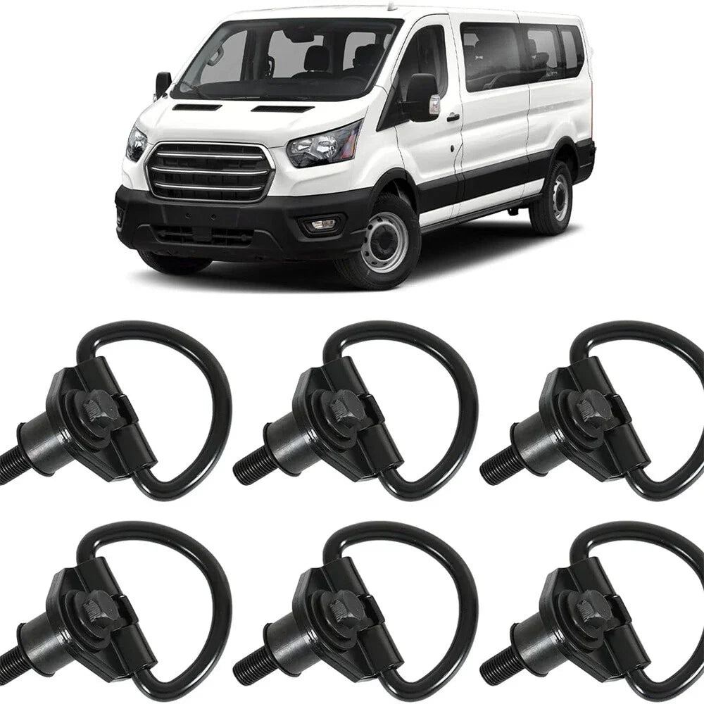 6 x Steel Cargo Hooks for 15-23 Ford Transit 150 250 350 (2015-2023)