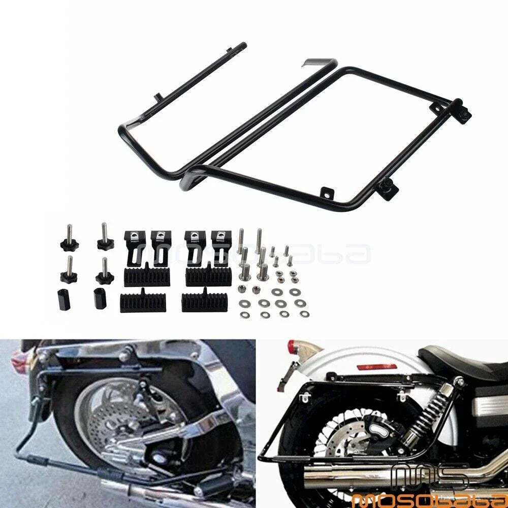 Black Conversion Mount Brackets for Harley Davidson Dyna FLH Hard Saddlebag