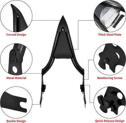 Detachable Sissy Bar Rear Backrest Pad for Harley Sportster 883 1200 (2004-2023)
