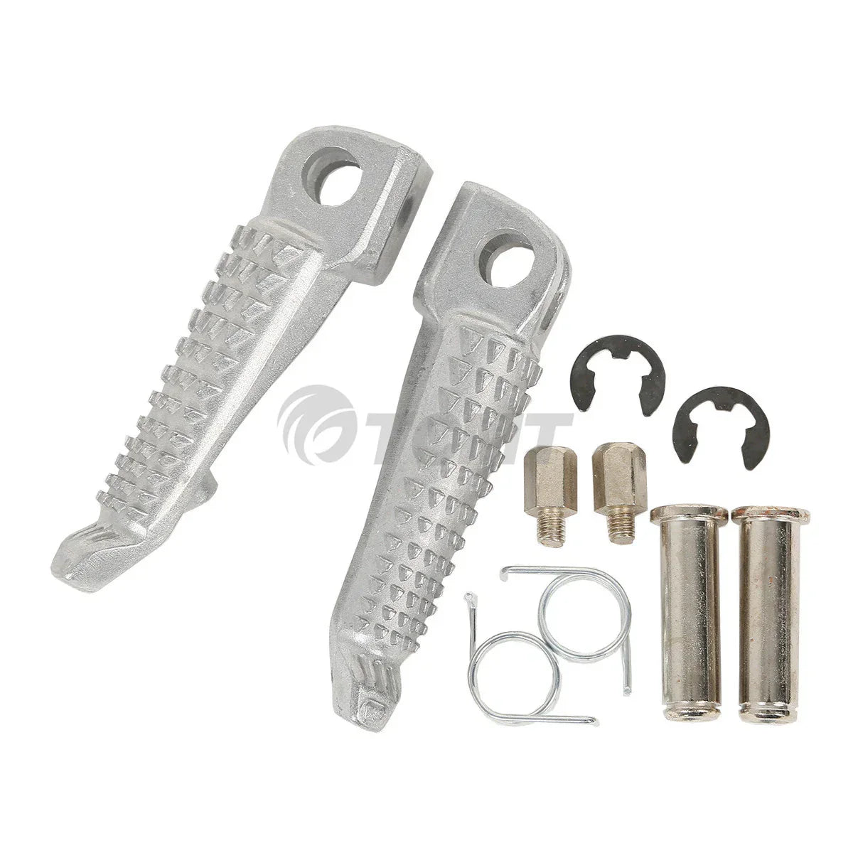 Black/Silver Front Footrest Pegs for Kawasaki ZX6R ZX10R (2003-2013)