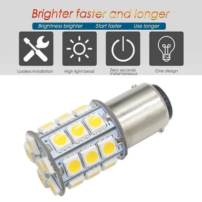 4 x BA15D 5050 27 SMD White Marine Boat Cabin Lamp Bulb