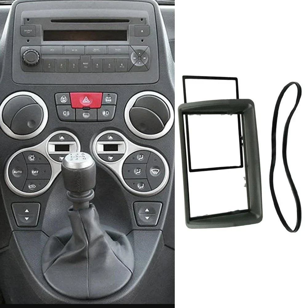 Stereo Trim Kit 2 DIN Fascia ABS Construction Supports Aftermarket Head Units