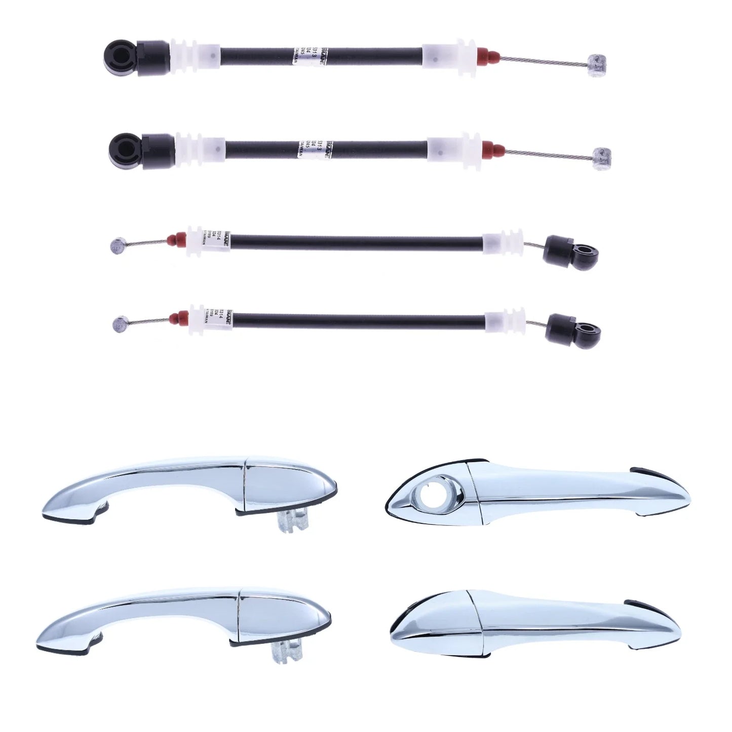 8pcs Chrome Outer Door Handle and Carrier Cable for BMW X5 (2000–2007)