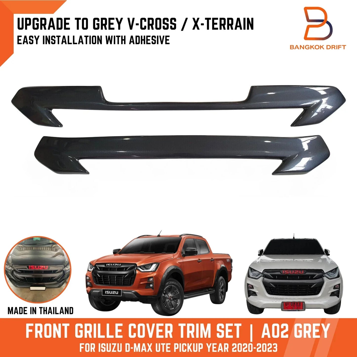 Front Grille Cover Trim for Isuzu D-Max Ute (2020-2023)