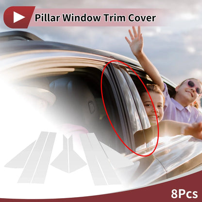Door Pillar Window Trim for Hyundai Accent 2018-2022 Silver Tone